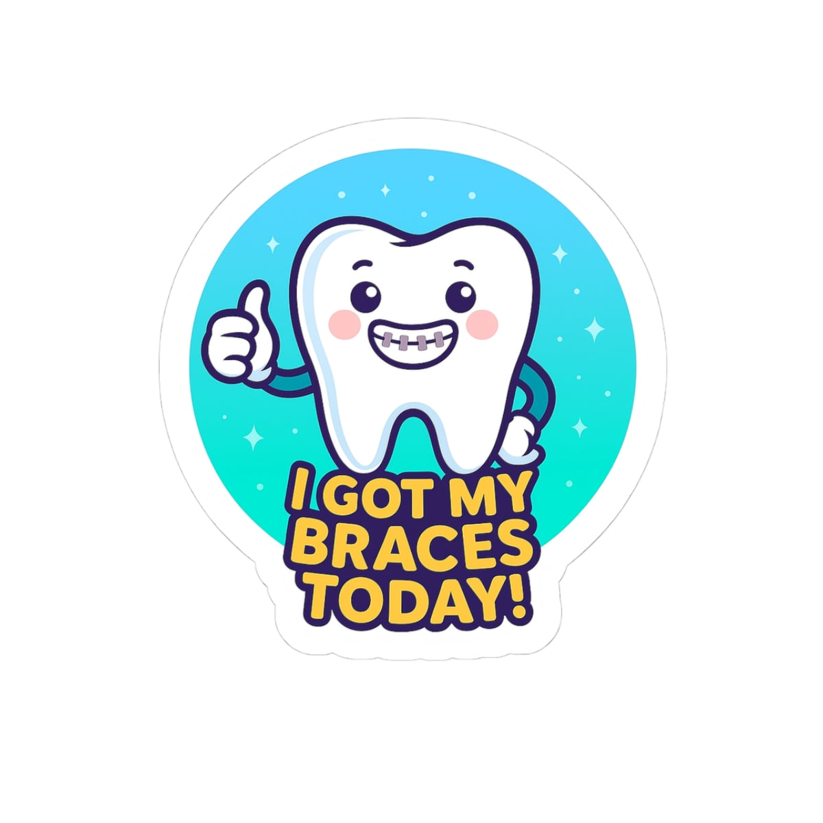 Fun Dental Braces Kiss-Cut Stickers