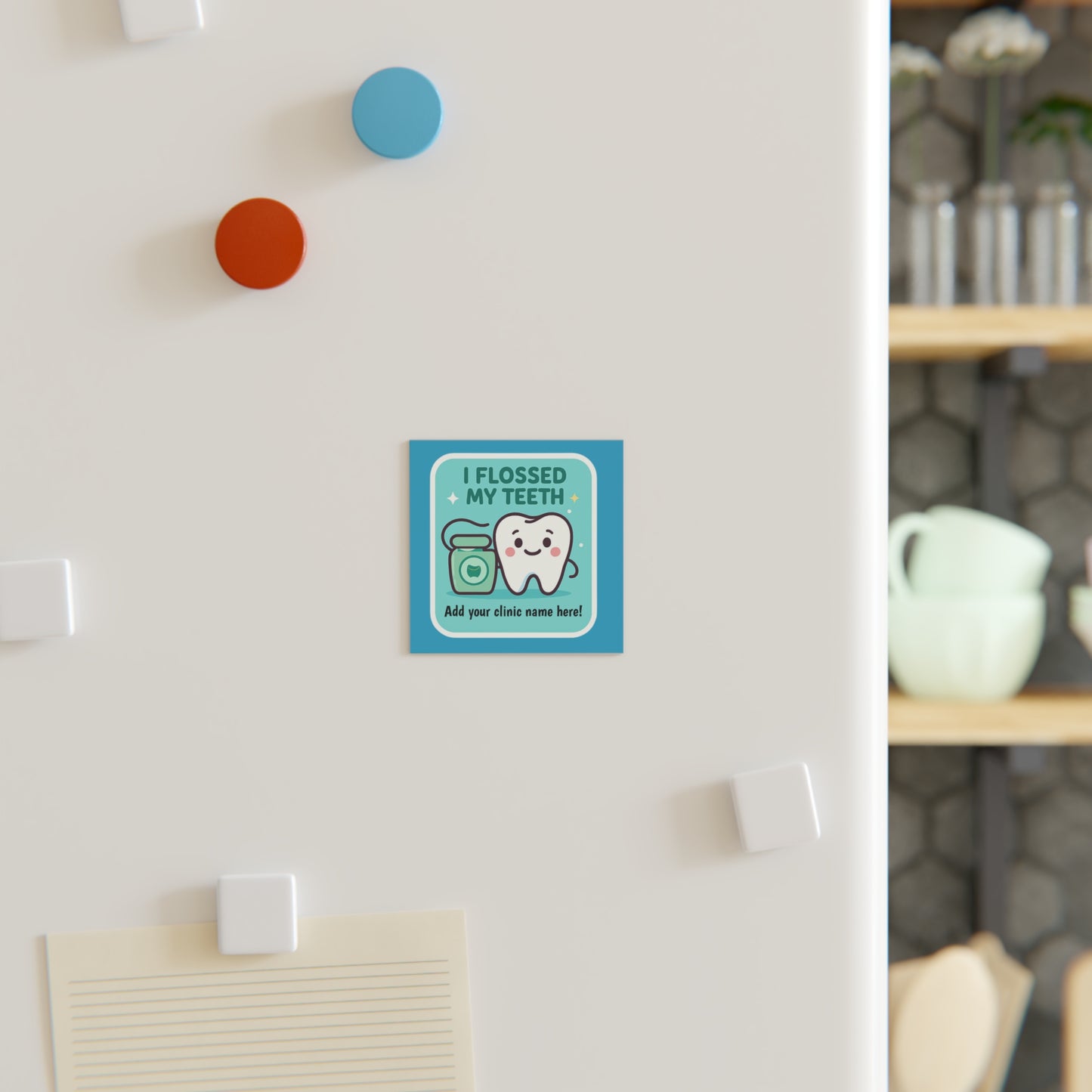 'I Flossed My Teeth' Dental Care Square Magnet